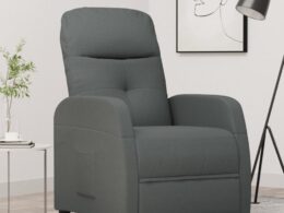 vidaXL Recliner Dark Gray Fabric