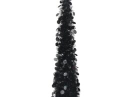 vidaXL Pop-up Artificial Christmas Tree Black 4 ft PET