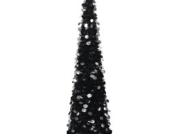 vidaXL Pop-up Artificial Christmas Tree Black 6 ft PET