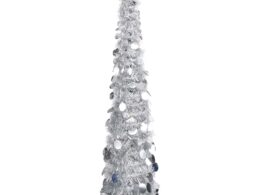 vidaXL Pop-up Artificial Christmas Tree Silver 4 ft PET