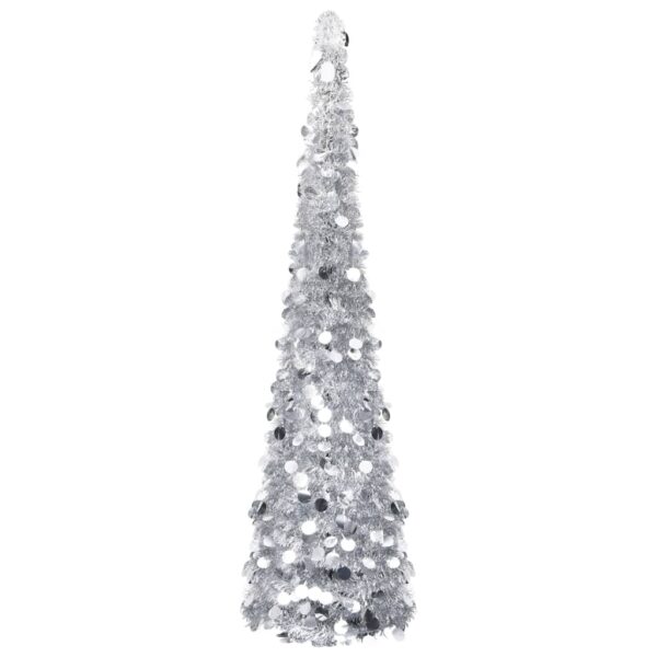 vidaXL Pop-up Artificial Christmas Tree Silver 6 ft PET