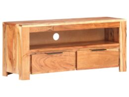 vidaXL TV Stand 35.4"x11.8"x15.7" Solid Wood Acacia