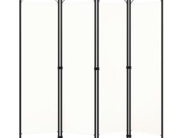 vidaXL 4-Panel Room Divider White 63"x70.9"