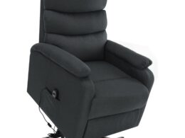 vidaXL Power Lift Massage Recliner Dark Gray Fabric