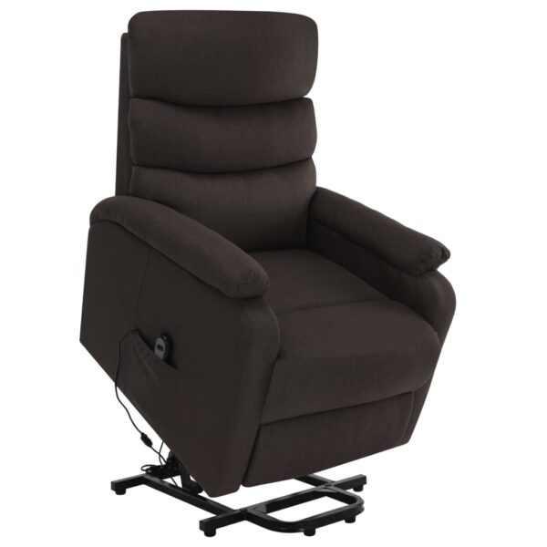 vidaXL Power Lift Massage Recliner Dark Brown Fabric