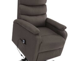 vidaXL Power Lift Massage Recliner Taupe Fabric