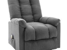 vidaXL Recliner Light Gray Fabric