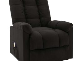 vidaXL Recliner Black Fabric