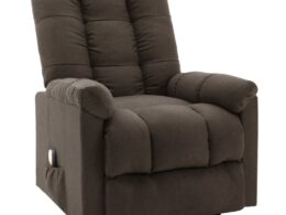 vidaXL Recliner Dark Brown Fabric