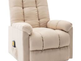 vidaXL Recliner Cream Fabric