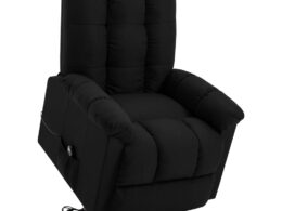 vidaXL Power Lift Recliner Black Fabric