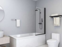 vidaXL Shower Enclosure ESG 26.8"x51.2" Black