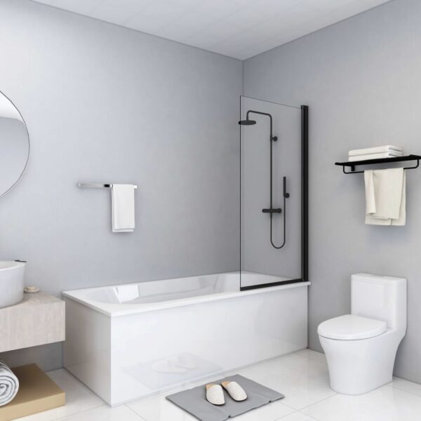 vidaXL Shower Enclosure ESG 26.8"x51.2" Black