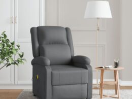vidaXL Massage Chair Anthracite Faux Leather