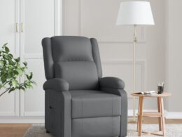 vidaXL Recliner Anthracite Faux Leather