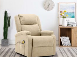 vidaXL Massage Chair Cream Fabric