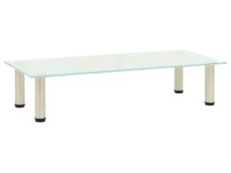 vidaXL TV Stand Frosted 31.5"x13.8"x6.7" Tempered Glass