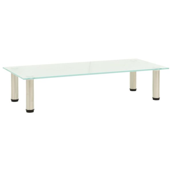 vidaXL TV Stand Frosted 31.5"x13.8"x6.7" Tempered Glass