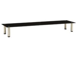vidaXL TV Stand Black 55.1"x13.8"x6.7" Tempered Glass