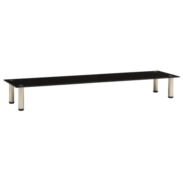 vidaXL TV Stand Black 55.1"x13.8"x6.7" Tempered Glass
