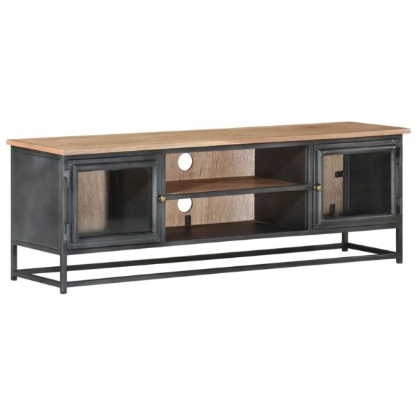 vidaXL TV Stand Gray 47.2"x11.8"x15.7" Solid Wood Acacia and Steel