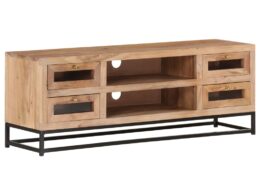 vidaXL TV Stand 43.3"x11.8"x15.7" Solid Wood Acacia