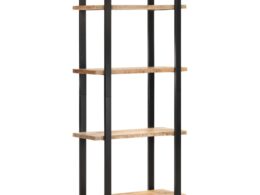 vidaXL 4-Tier Bookcase 31.5"x15.7"x70.9" Rough Mango Wood