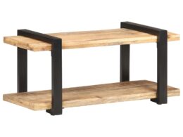 vidaXL TV Stand 35.4"x15.7"x15.7" Rough Mango Wood