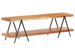 vidaXL TV Stand 63"x15.7"x19.7" Solid Wood Acacia