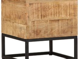 vidaXL Side Table 11.8"x11.8"x13" Rough Mango Wood