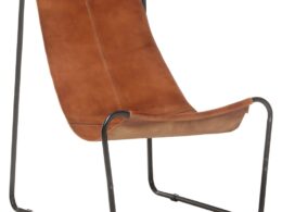 vidaXL Relaxing Chair Brown Real Leather