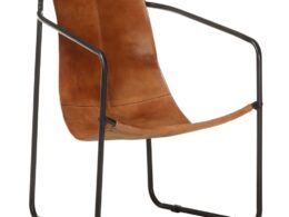 vidaXL Relaxing Armchair Brown Real Leather