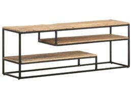 vidaXL TV Stand 51.2"x11.8"x17.7" Rough Mango Wood