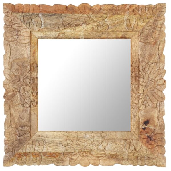 vidaXL Mirror 19.7"x19.7" Solid Mango Wood
