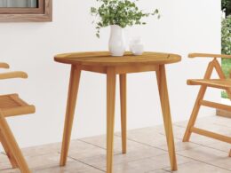 vidaXL Patio Table Ø33.5"x29.5" Solid Wood Acacia