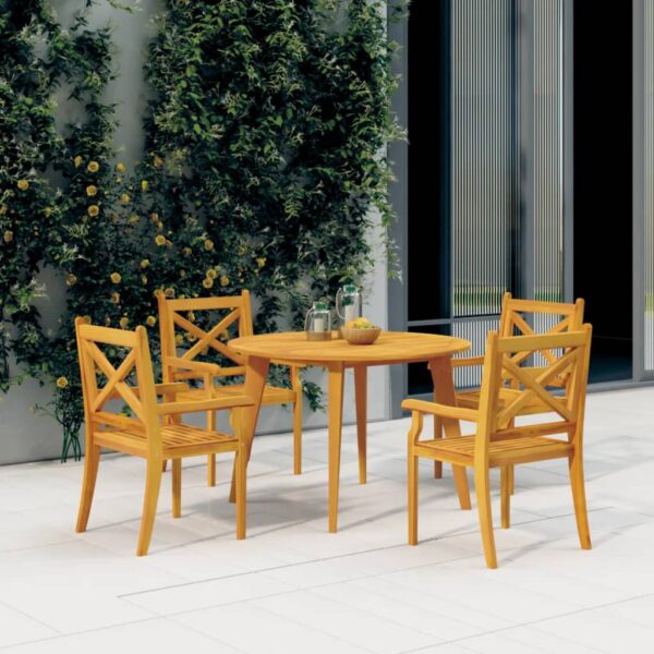 vidaXL Patio Table Ø43.3"x29.5" Solid Wood Acacia