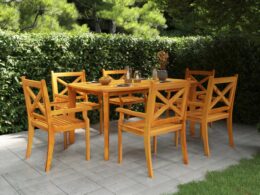 vidaXL Patio Table 63"x35.4"x29.5" Solid Wood Acacia