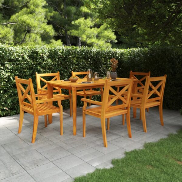 vidaXL Patio Table 63"x35.4"x29.5" Solid Wood Acacia