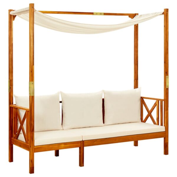 vidaXL Patio Bench with Canopy Solid Acacia Wood