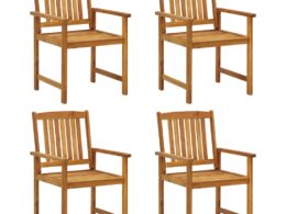 vidaXL Patio Chairs 4 pcs Solid Acacia Wood
