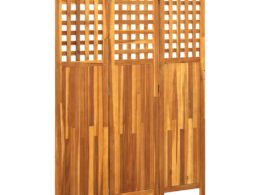 vidaXL 3-Panel Room Divider 47.6"x0.8"x66.9" Solid Acacia Wood