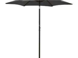 vidaXL Garden Parasol with LED Lights Anthracite 78.7"x83.1" Aluminum