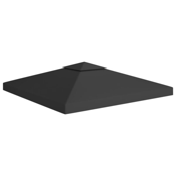 vidaXL 2-Tier Gazebo Top Cover 1 oz/ft² 9.8'x9.8' Black