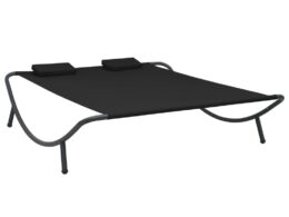 vidaXL Patio Lounge Bed Fabric Black
