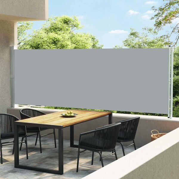 vidaXL Patio Retractable Side Awning 236.2"x63" Gray