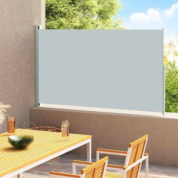 vidaXL Patio Retractable Side Awning 70.9"x118.1" Gray