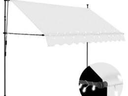 vidaXL Manual Retractable Awning with LED 98.4" Cream
