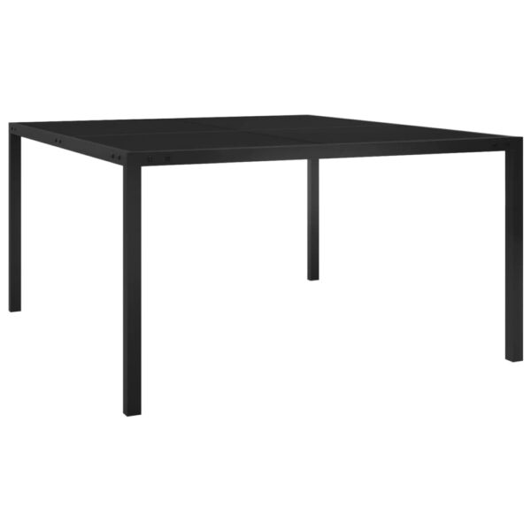 vidaXL Patio Table 51.2"x51.2"x28.3" Black Steel and Glass