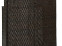vidaXL Patio Bar Table Brown 47.2"x21.7"x43.3" Poly Rattan