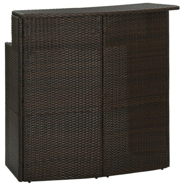vidaXL Patio Bar Table Brown 47.2"x21.7"x43.3" Poly Rattan